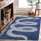 Hand-Tufted Snake Wool Area Rug - Modern Animal Design, Thick, Soft & Durable Carpet