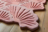 Modern Irregular Shape Wool Area Rug in Pink