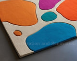 Modern Bubbles Saturated Colorful Abstract Design Wool Area Rug