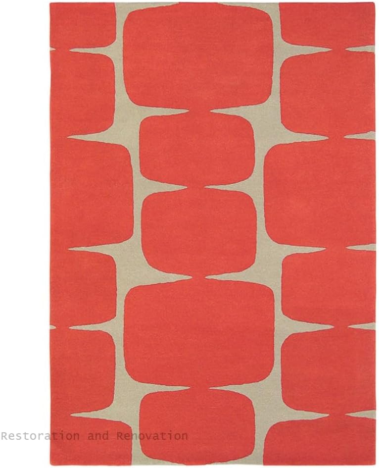 Modern Wool Area Rug - Contemporary Abstract Geometric Design