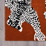 Climbing Jaguar Modern Handmade Wool Area Rug