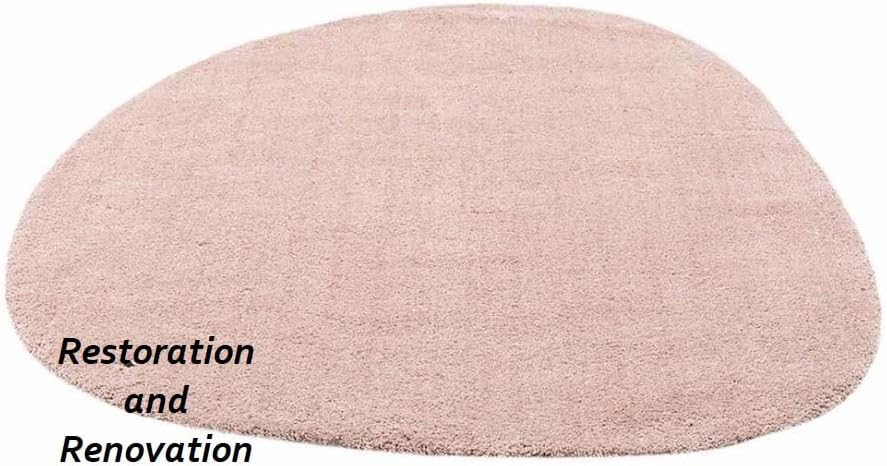 Modern Oval Shape Wool Rug - Irregular Shaped with Soft and Cozy Texture