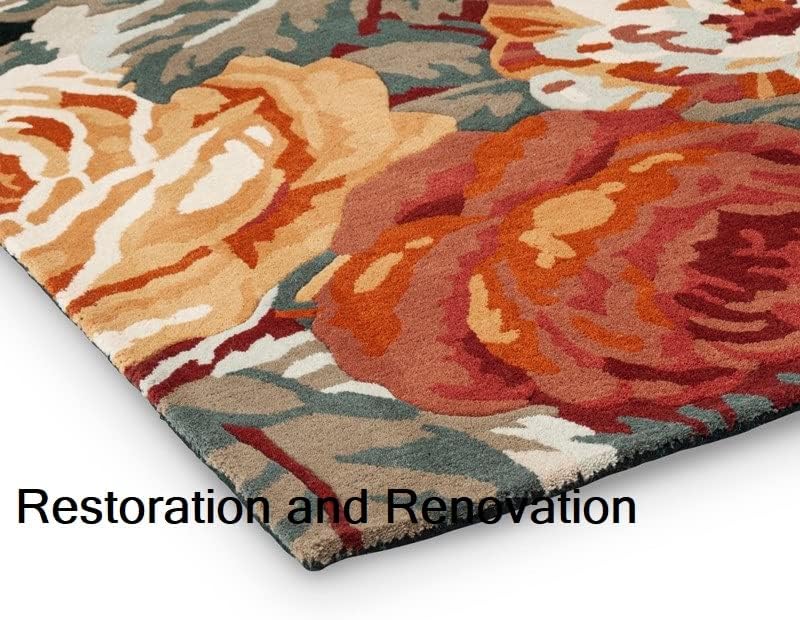 Handmade Rose Floral Area Rug with Garden Colorful Flowers