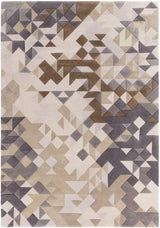 Modern Carved 3D Wool Rug in Multi Color