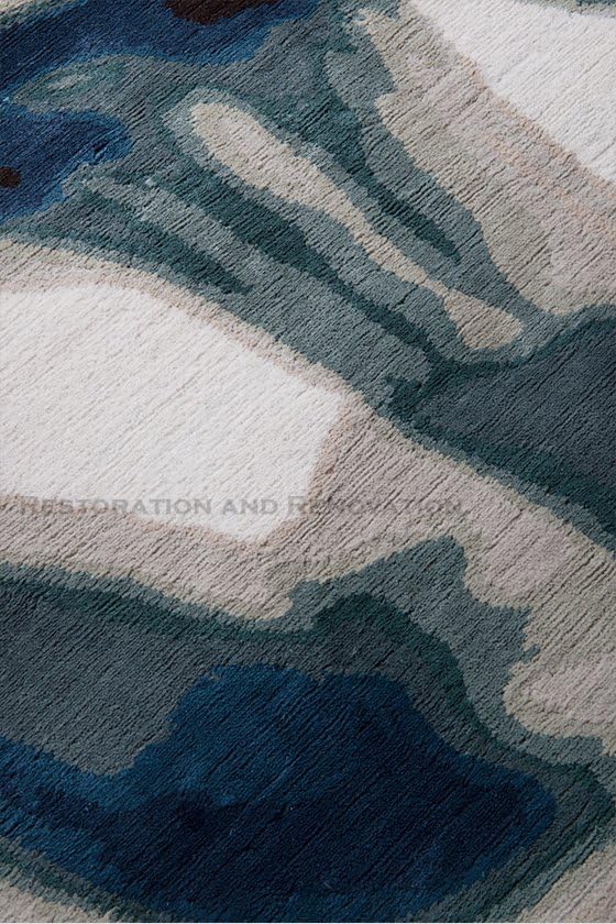 Hand-Tufted Abstract Smoke Rug