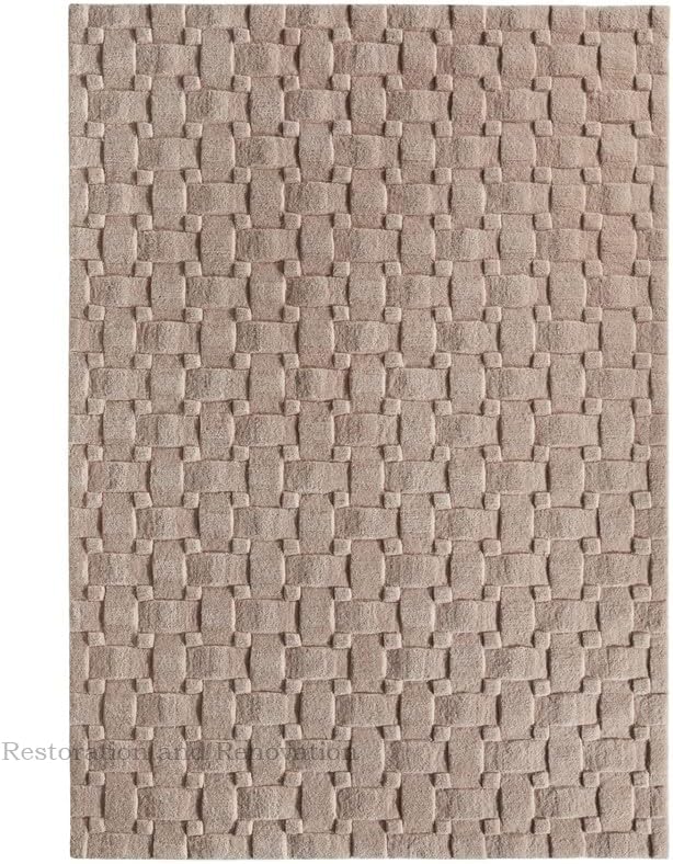 Hand-Tufted Basketweave Wool Area Rug