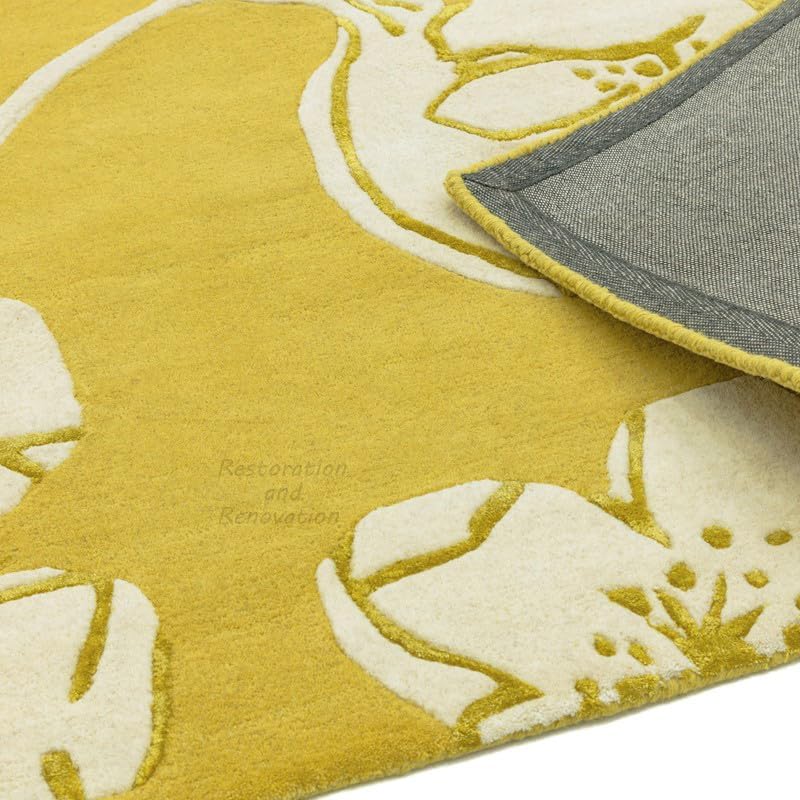 Premium Floral Wool Area Rug | Modern Handmade Vintage Garden Flowers Design