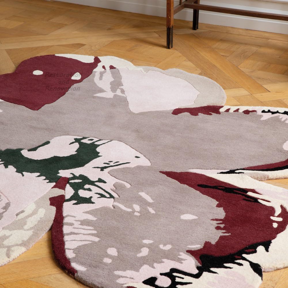 Premium Magnolia Floral Wool Area Rug