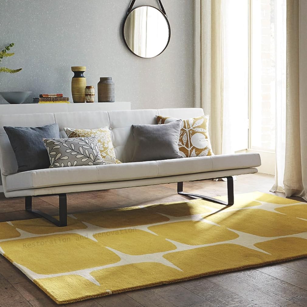 Modern Wool Area Rug - Contemporary Abstract Geometric Design