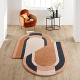 Modern Irregular Shape Wool Area Rug