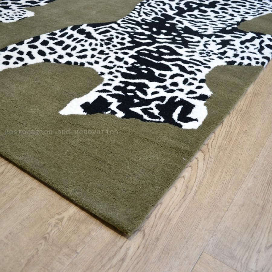 Climbing Jaguar Modern Handmade Wool Area Rug