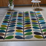 Hand-Tufted Multi Stem Wool Area Rug - Vibrant Botanical Leaf Design