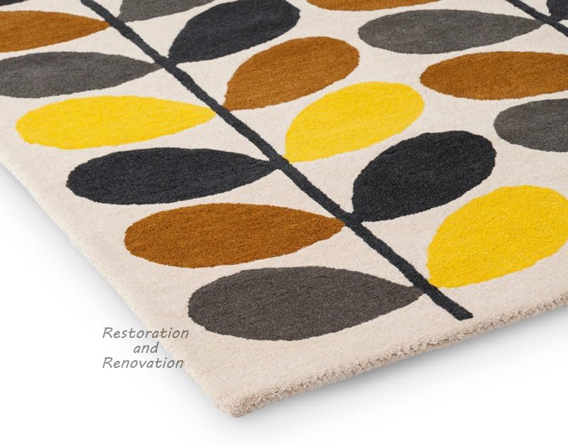 Hand-Tufted Multi Stem Wool Area Rug - Vibrant Botanical Leaf Design