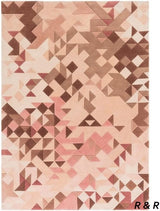 Modern Carved 3D Wool Rug in Multi Color