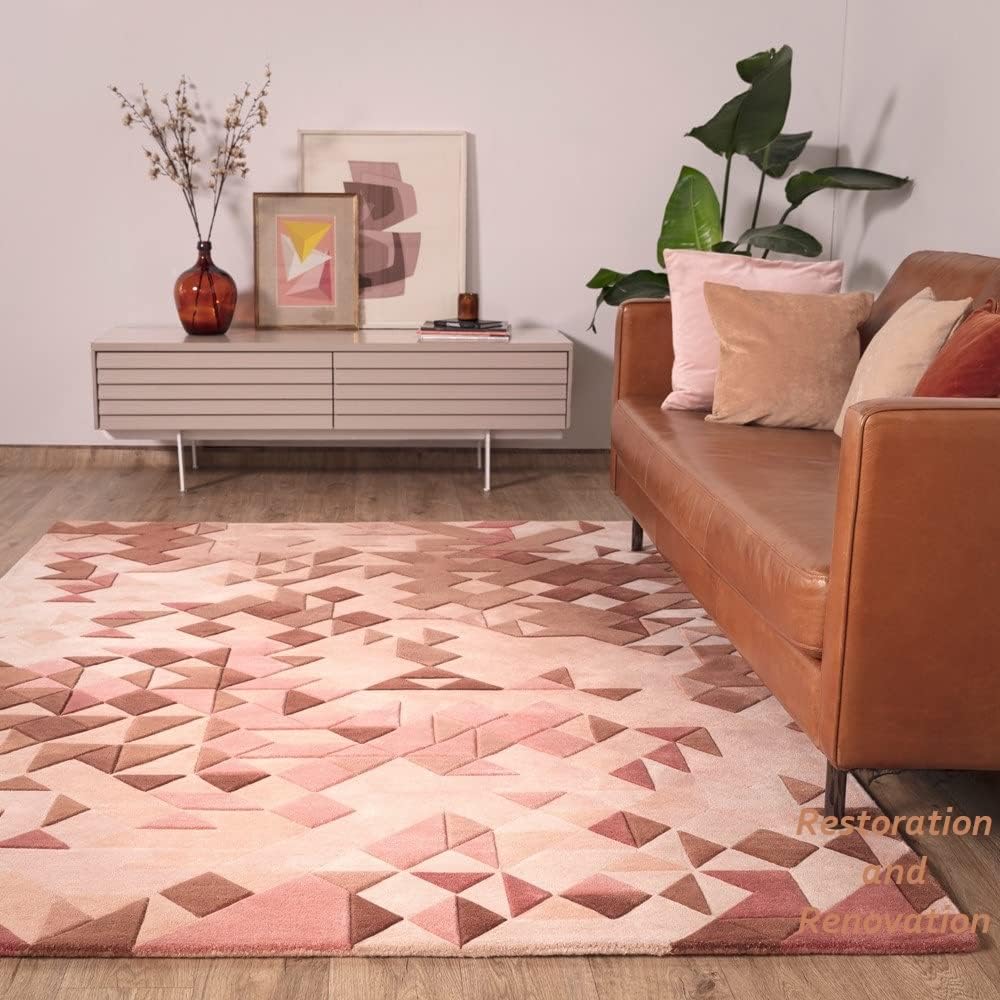 Modern Carved 3D Wool Rug in Multi Color