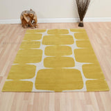 Modern Wool Area Rug - Contemporary Abstract Geometric Design