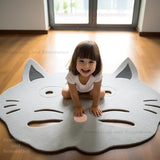 Modern Unique Cat Wool Round Rug