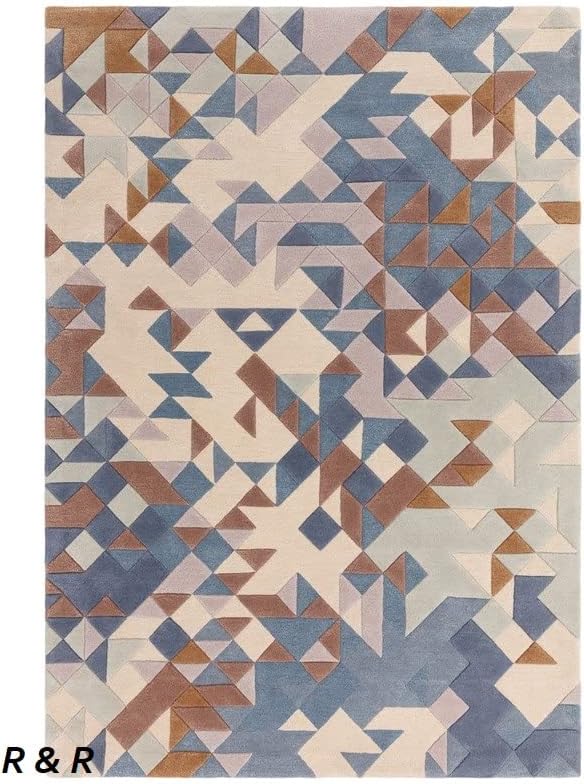 Modern Carved 3D Wool Rug in Multi Color