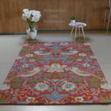 Premium Handmade Wild Stanberry Floral Wool Area Rug