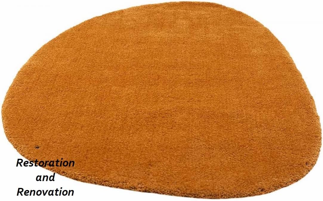 Modern Oval Shape Wool Rug - Irregular Shaped with Soft and Cozy Texture