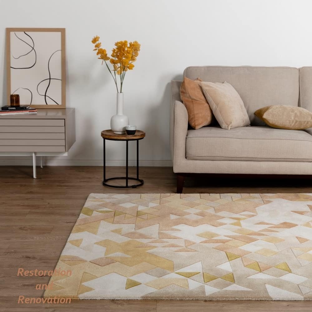 Modern Carved 3D Wool Rug in Multi Color