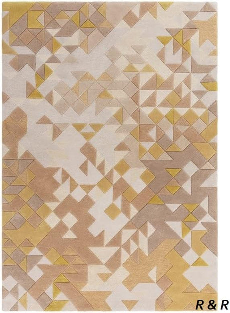 Modern Carved 3D Wool Rug in Multi Color