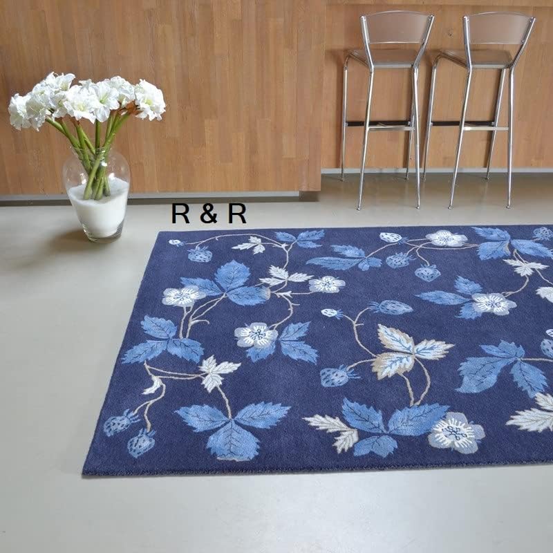 Handmade Wild Strawberry Floral Wool Rug