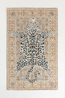 Modern Leopard Wool Rug with Persian Background