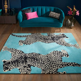 Climbing Jaguar Modern Handmade Wool Area Rug