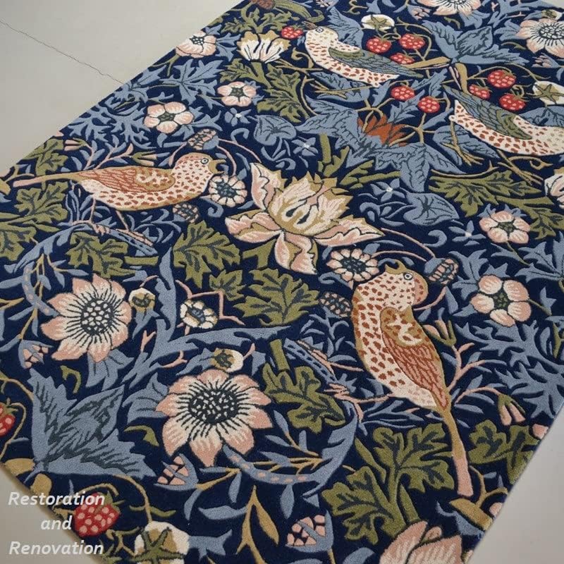 Premium Handmade Wild Stanberry Floral Wool Area Rug