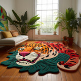 Modern Jaguar Wool Area Rug - Hand-Tufted Unique Irregular Shape