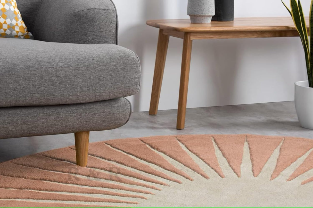 Modern Round Area Rug – Hand-Tufted with 100% New Zealand Wool