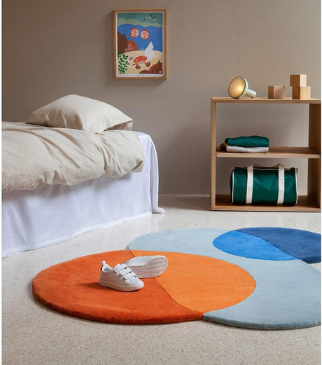 Geometric Circles Irregular Shape Rug