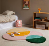 Geometric Circles Irregular Shape Rug