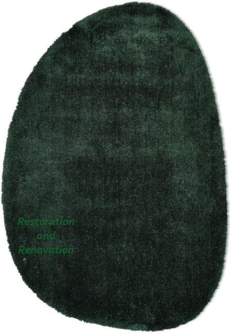 Modern Oval Shape Wool Rug - Irregular Shaped with Soft and Cozy Texture