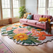 Handmade Wool Floral Area Rug for Living Room