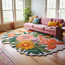 Handmade Wool Floral Area Rug for Living Room