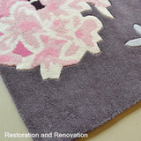 Handmade Rose Floral Area Rug with Garden Colorful Flowers