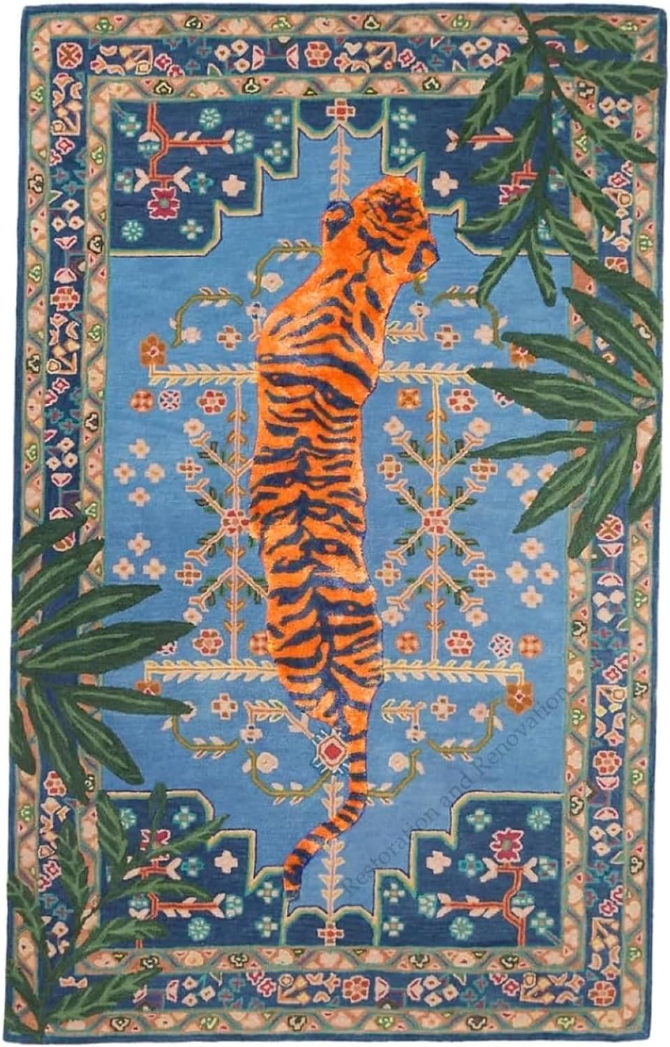 Hand Tufted Bengal Tiger Animal Print Wool Area Rug