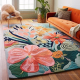 Handmade Wool Floral Area Rug for Living Room