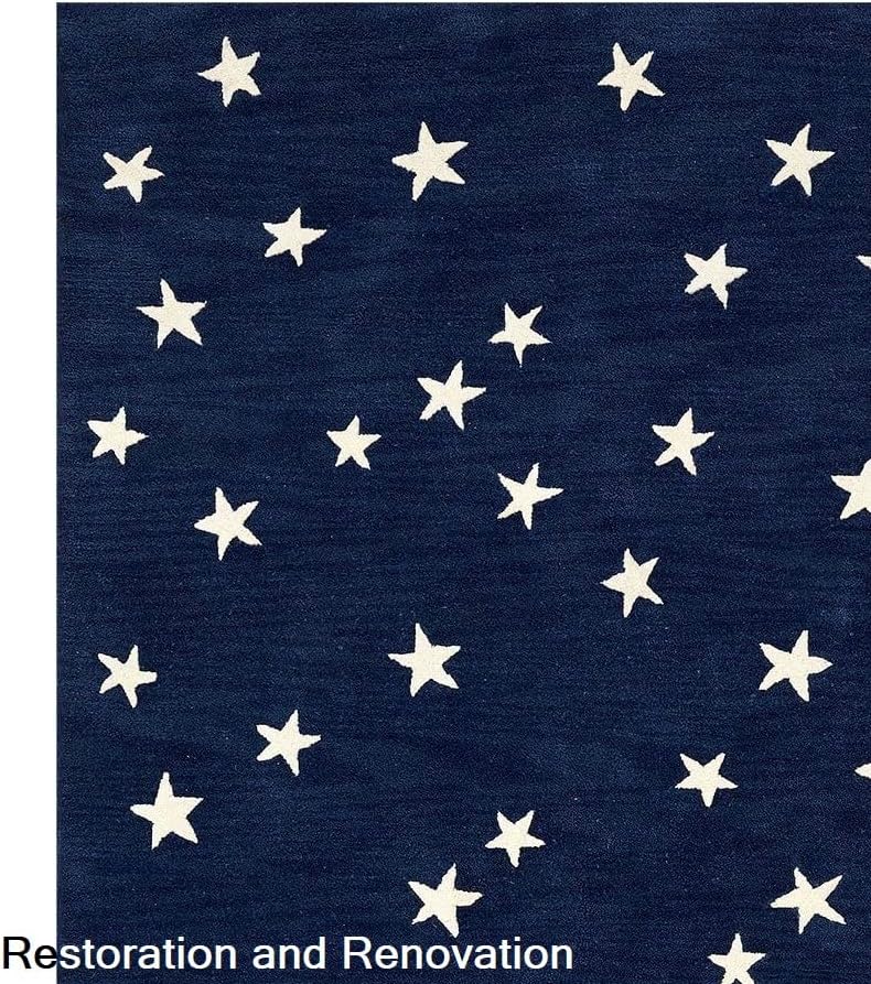 Hand-Crafted Premium Wool Area Rug with Starry Night Sky Design