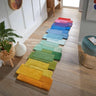 Modern Colorful Palette Irregular Shape Runner Wool Area Rug