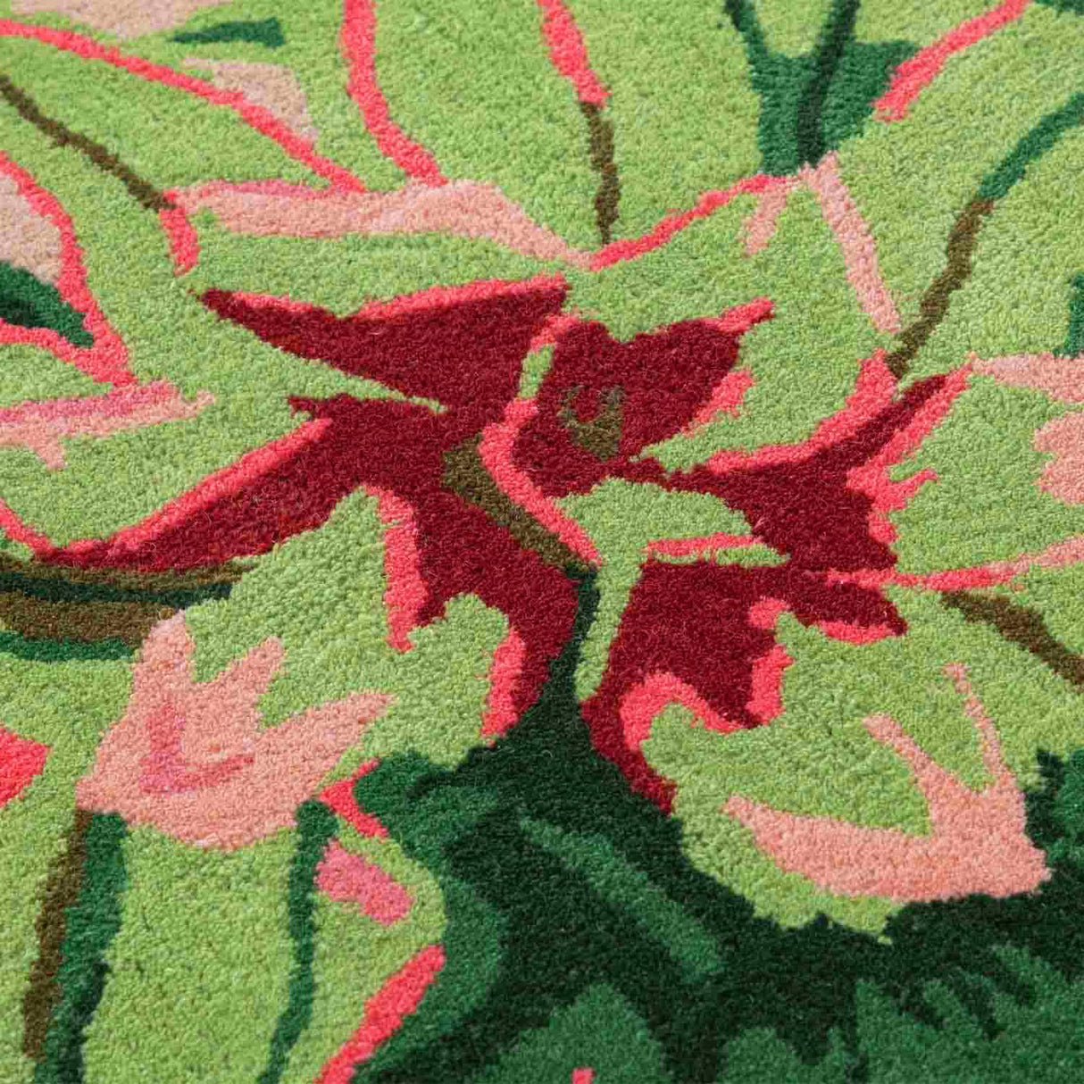 Modern Flower Area Rug - Colorful, Handmade Thick Soft Wool