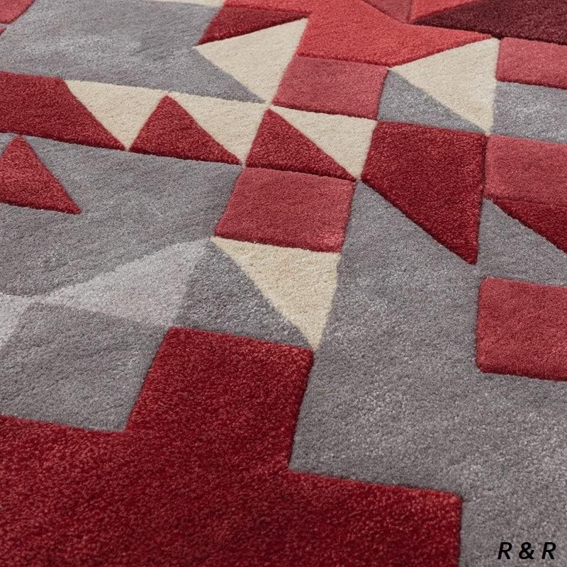 Modern Carved 3D Wool Rug in Multi Color