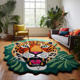 Modern Jaguar Wool Area Rug - Hand-Tufted Unique Irregular Shape