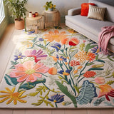 Handmade Wool Floral Area Rug for Living Room