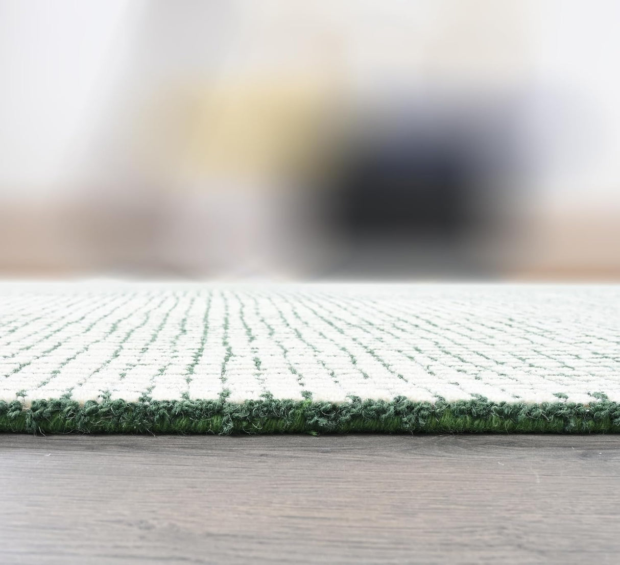 Handmade Wool Area Rug with Modern Grid Pattern | Thick, Soft, and Durable Carpet