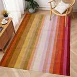 Handmade Maximus Rug Colorful Stripes Wool Area Rugs