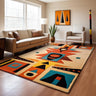 Traditional Tribal Pattern Wool Area Rug - Hand-Tufted Southwestren Design