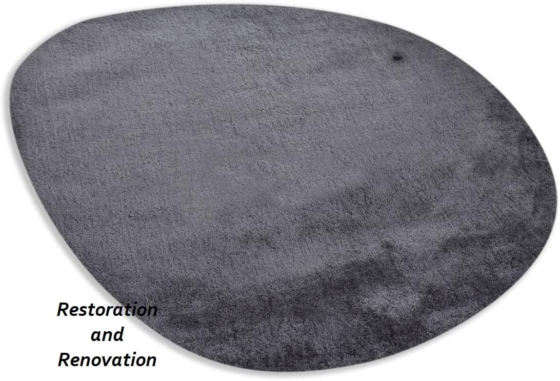 Modern Oval Shape Wool Rug - Irregular Shaped with Soft and Cozy Texture